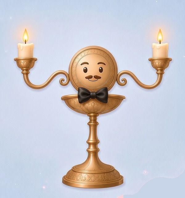 Lumière, the B-Our-Guest candelabra mascot