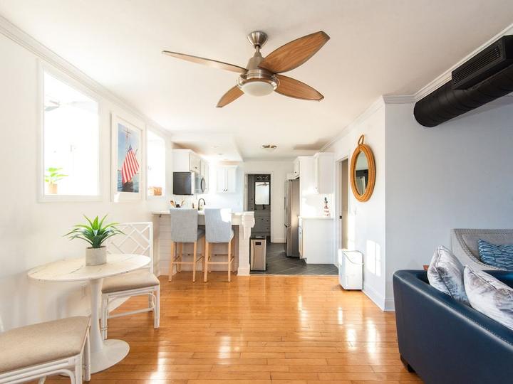 Bright open living and dining area